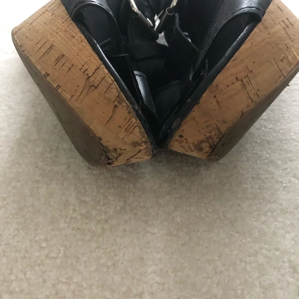Franco Sarto Black Wedges Size 10